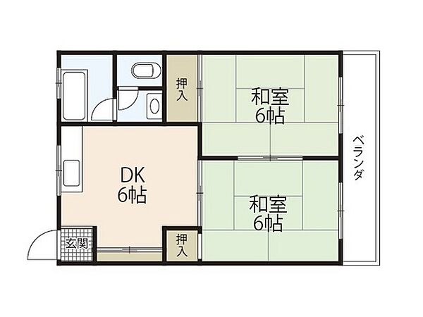 広島県広島市中区光南3丁目(賃貸マンション2DK・3階・39.00㎡)の写真 その2