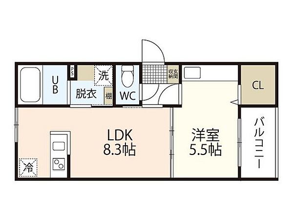 Lien草津南 ｜広島県広島市西区草津南2丁目(賃貸アパート1LDK・1階・33.10㎡)の写真 その2