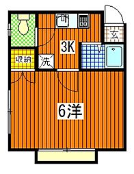 サンフレッチェ 1Kの間取図画像
