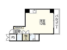 スパジオカーサ ワンルームの間取図画像