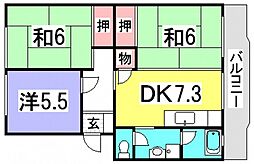 山根マンション 3DKの間取図画像