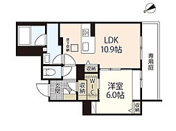 パストラール己斐中 1階1LDKの間取り