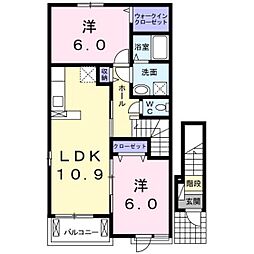 ブルーベリー 2LDKの間取図画像