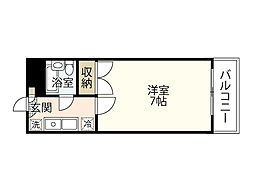 リバージュ山下 1Kの間取図画像