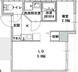 M Terrace住吉 2階1LDKの間取り
