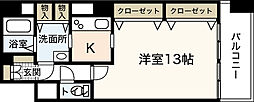 TOUKAKUIN 1Kの間取図画像