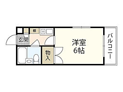 第5光和ビル 1Kの間取図画像