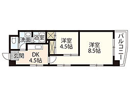 ツインハウス松中 2DKの間取図画像