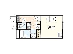 レオパレスシナジー2 1Kの間取図画像