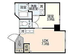 エムテラス住吉町 1LDKの間取図画像