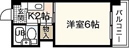 Newてんま 1Kの間取図画像