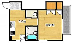 サンハイムうえだ 1DKの間取図画像