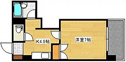 第一品川ビル 1Kの間取図画像
