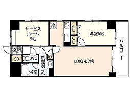 ジェイシティ八丁堀 2LDKの間取図画像