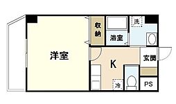 パストラーレ羽衣 1Kの間取図画像