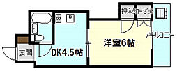 第二沖田ビル 1DKの間取図画像