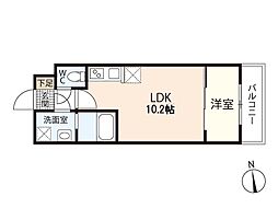 セブンプロート三滝本町 1LDKの間取図画像