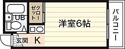 リーガル・ポイント ワンルームの間取図画像