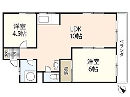 第三山本ビル 2LDKの間取図画像