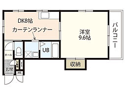 シルフィー翠 1DKの間取図画像
