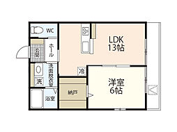 GroundWorks2 1LDKの間取図画像
