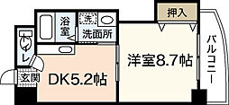 メイプル吉島 1DKの間取図画像