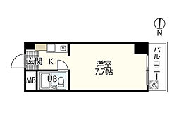 センテニアル横川 1Kの間取図画像