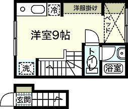 ポルトボヌール弐番館 ワンルームの間取図画像