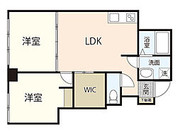 鷹ノ橋マンション 2LDKの間取図画像