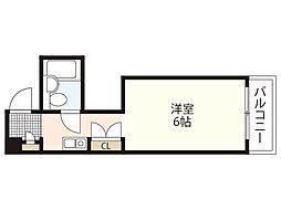 サンシャイン舟入中町 1Kの間取図画像