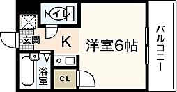 ウインディア海老園 ワンルームの間取図画像