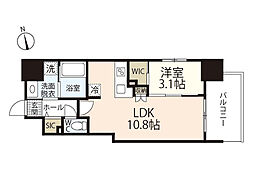 S-RESIDENCE白島broad 1LDKの間取図画像