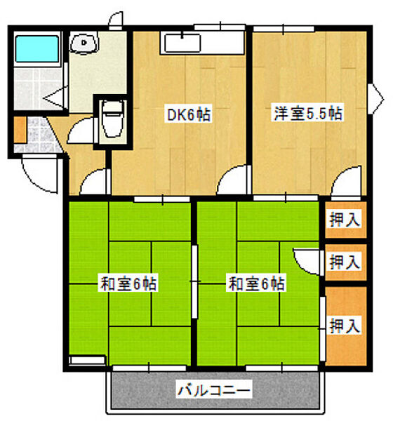 広島県広島市南区向洋新町1丁目(賃貸アパート3DK・2階・50.00㎡)の写真 その2