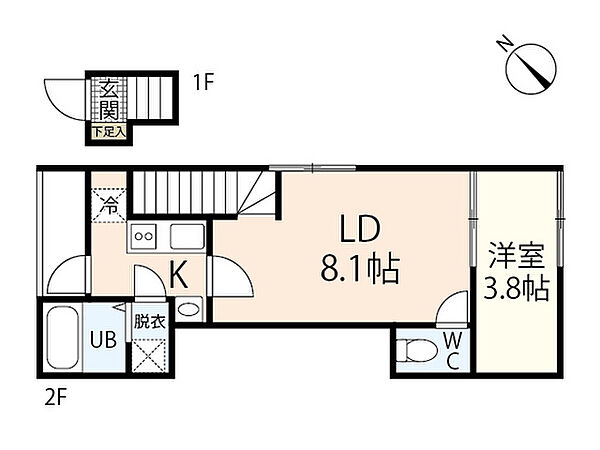 リバーノース庚午 ｜広島県広島市西区庚午中2丁目(賃貸アパート1LDK・2階・30.84㎡)の写真 その2