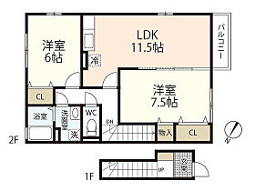 セジュール櫻　Ｃ棟  ｜ 広島県広島市安芸区畑賀町（賃貸アパート2LDK・2階・63.62㎡） その2