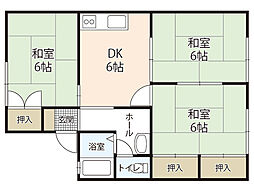 セジュール北尾 3DKの間取図画像