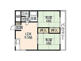 コーポナマタメ 203 ｜ 広島県広島市安芸区船越南2丁目（賃貸マンション2LDK・2階・46.37㎡） その2