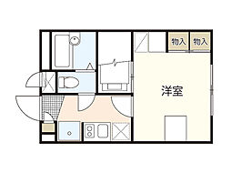 レオパレス幸 1Kの間取図画像