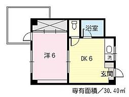 岩本ビル 5階1DKの間取り