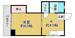 第一田万里ビル 1Kの間取図画像