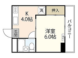 MGKビル 1DKの間取図画像