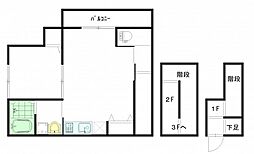 レユシール温品 3階1LDKの間取り