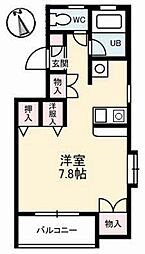ファイブヒルズ ワンルームの間取図画像