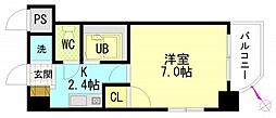 フォルム牛田新町 1Kの間取図画像