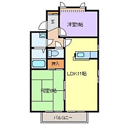 ブランミュール 2LDKの間取図画像