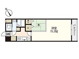 コンポーゼ庚午北 1Kの間取図画像