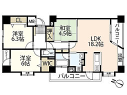 ラフィーヌ牛田本町 3LDKの間取図画像