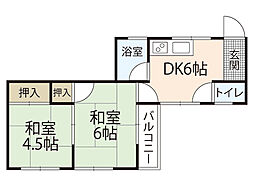MKビル 2DKの間取図画像