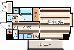 ロイヤルメゾンコウシン 1Kの間取図画像