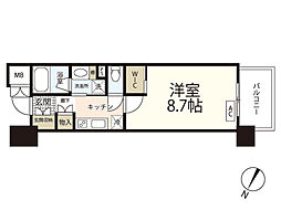 veloce5 1Kの間取図画像